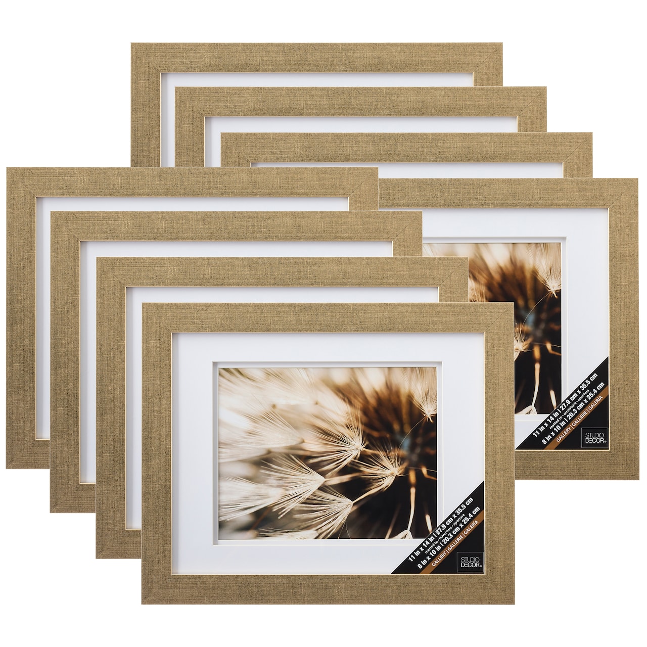 8 Pack: Champagne Wall Frame with Double Mat, Gallery by Studio Décor®